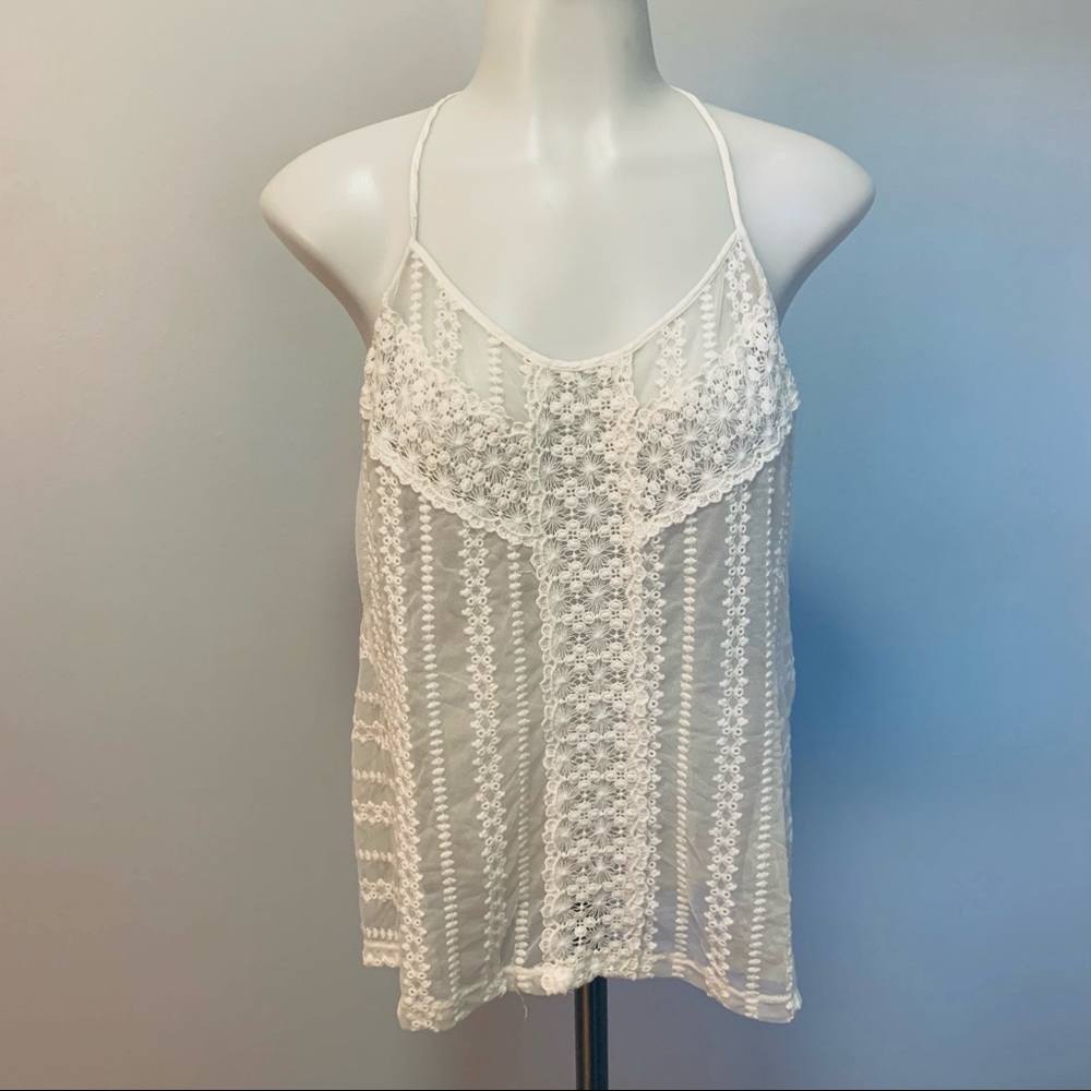Lace eyelet tank